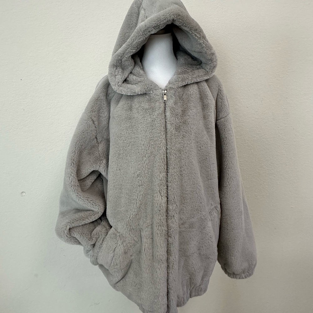 Fluffy grey jacket